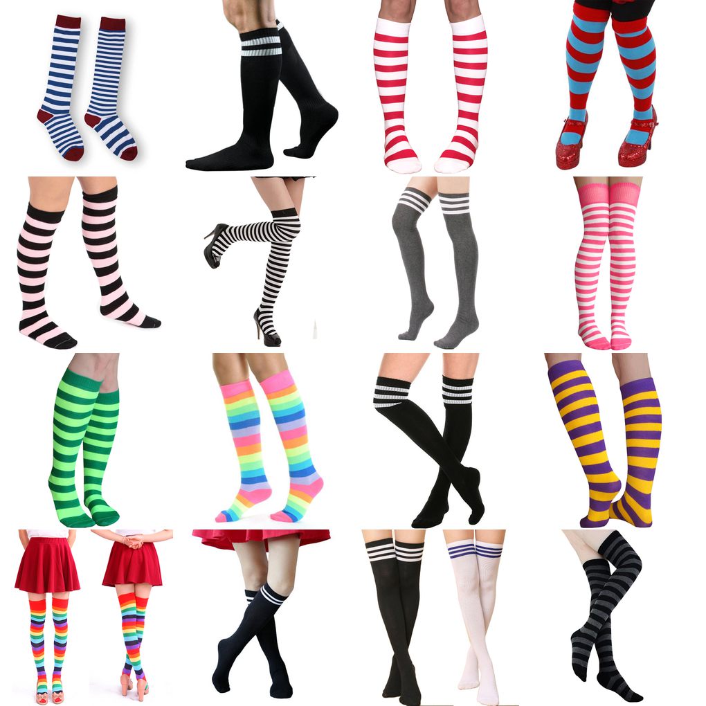 striped long socks